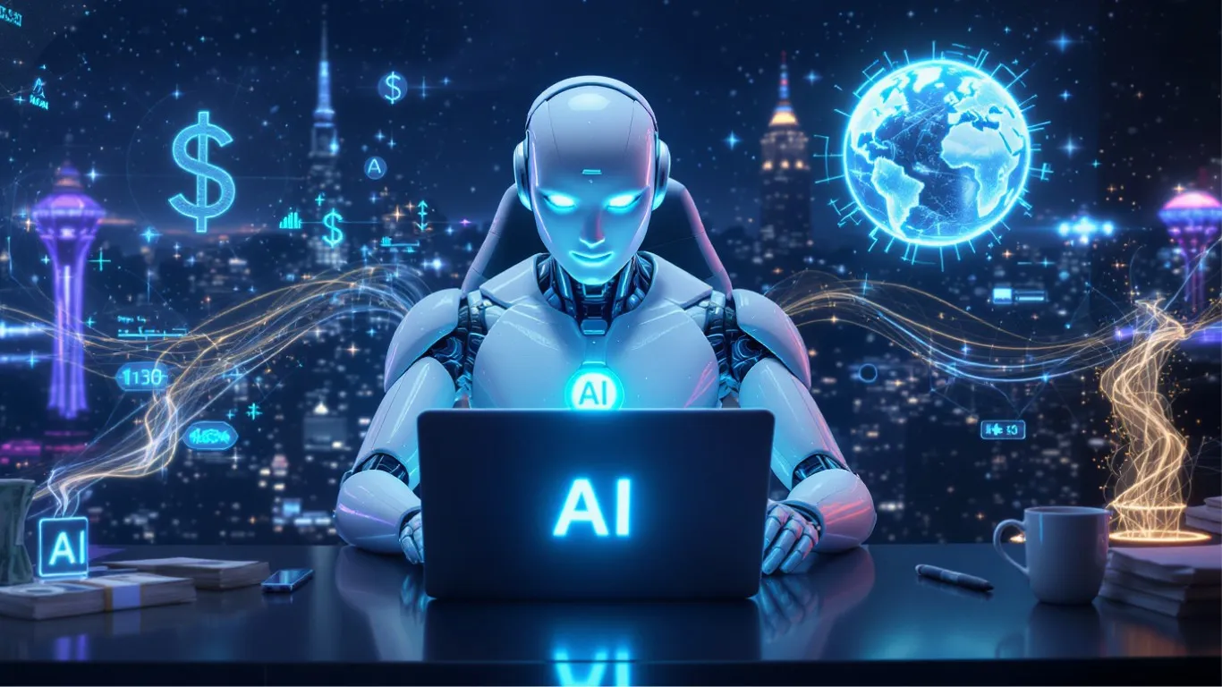 Avatar AI przy komputerze