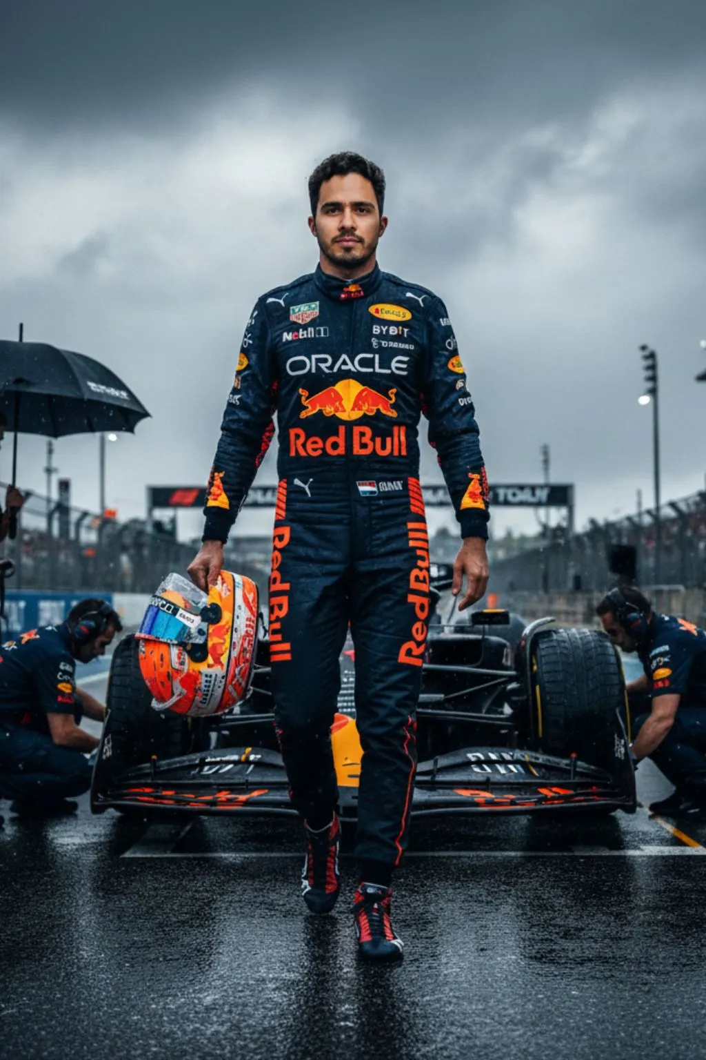 Kobieta na czarnym motocyklu w jesiennej scenerii